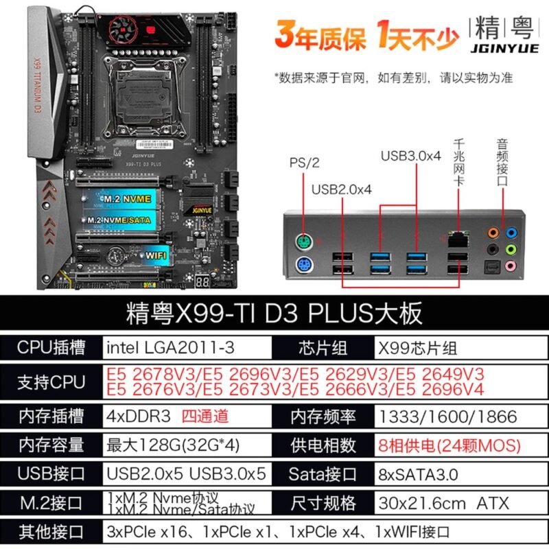 Carte mère Jingyue X99 TI D3 PLUS