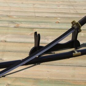 Katana de cosplay — 雪走 noir et blanc motif droit