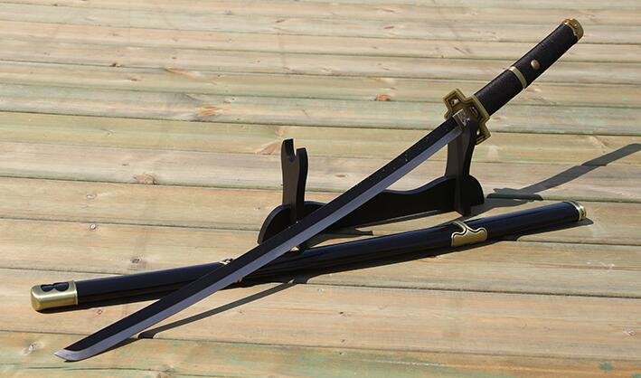 Katana de cosplay — 雪走 noir et blanc motif droit