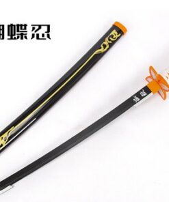 Katana de cosplay — noir Shinobu papillon (Demon Slayer) 尖鞘