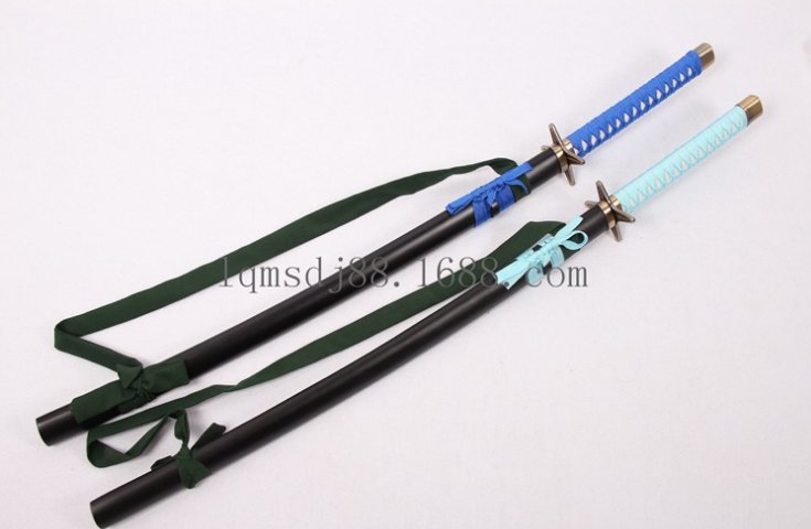 Katana de cosplay — 冰轮丸木刀深 bleu 色