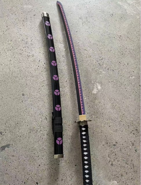 Katana de cosplay — version originale Shusui (One Piece) rouge violet 木刀