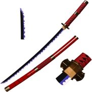 Katana de cosplay — version originale Kitetsu (One Piece) bleu blanc 木刀