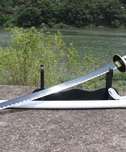 Katana de cosplay — Wado Ichimonji (One Piece) noir motif vagues (hamon)