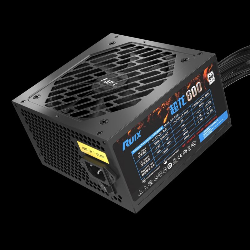 Alimentation PC Ruixi 600 W certifiée 80+ White