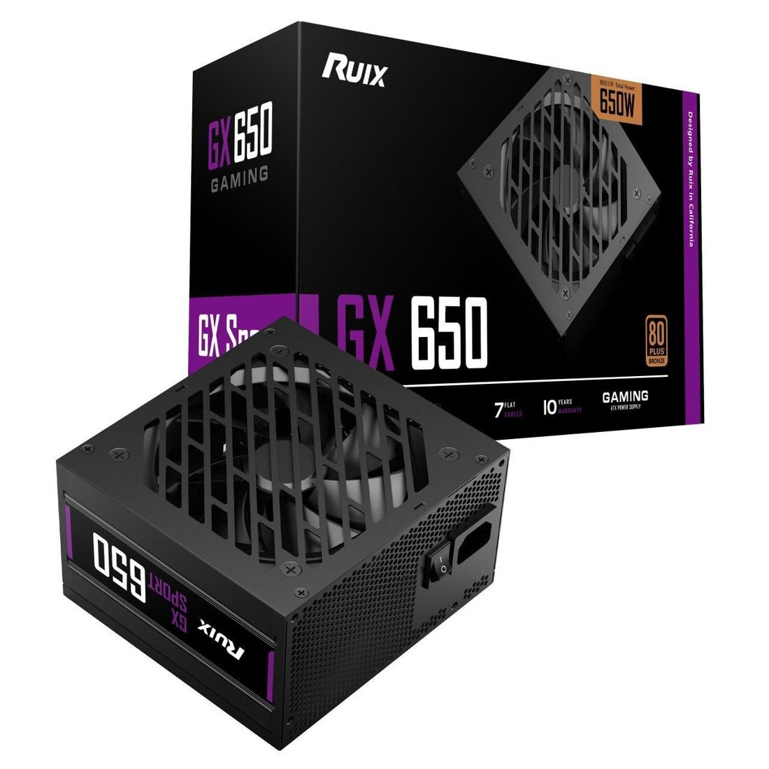 Alimentation PC Ruixi 650 W certifiée 80+ Bronze