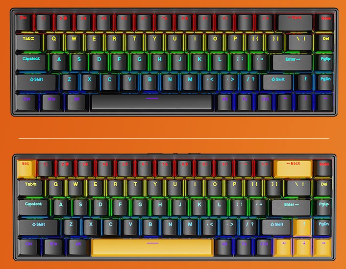 Ensemble clavier + souris gaming K68 mécanique switch cyan touches